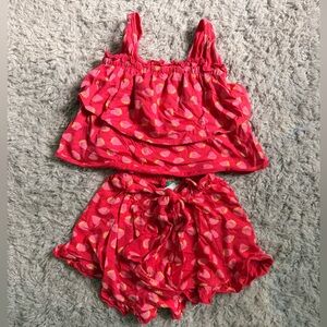 United Colors Of Benetton Red Strawberry Print Kids Shorts